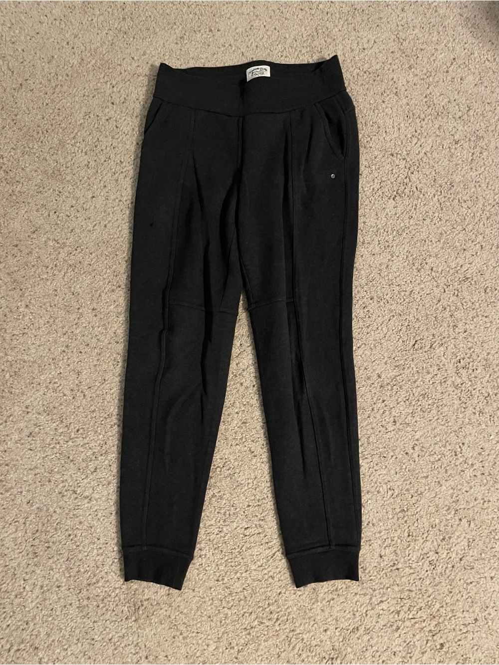 Prana Black Slim Track Joggers with Ribbed Waistband